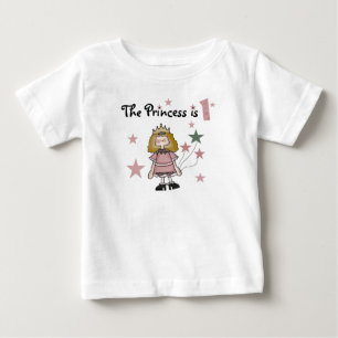 Camiseta Para Bebê Princesa primeiro aniversario