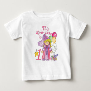 Camiseta Para Bebê Princesa Primeiro Aniversário