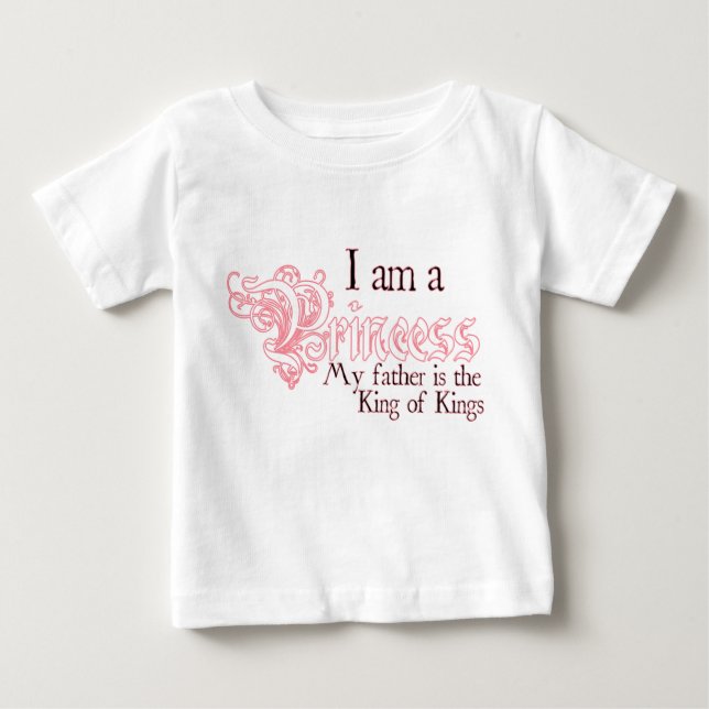 Camiseta Para Bebê Princesa Rei dos Reis (Frente)