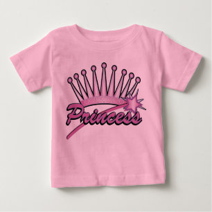 Camiseta Para Bebê Princesa Rosa Coroa