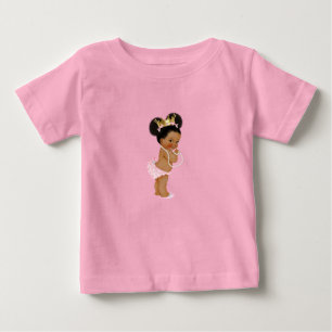 Camiseta Para Bebê Princesa Rosa & Dourado