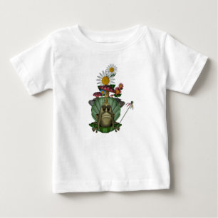 Camiseta Para Bebê Princesa Sapo Cogumelos Flores