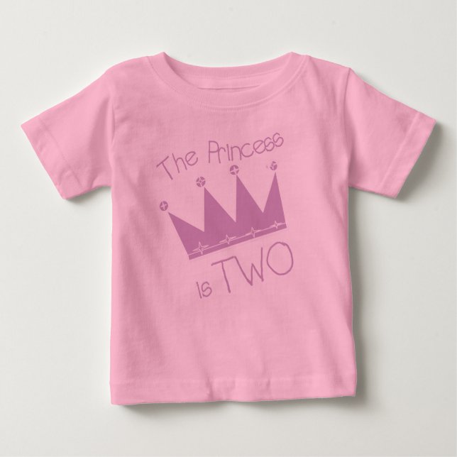 Camiseta Para Bebê Princesa segundo aniversário (Frente)