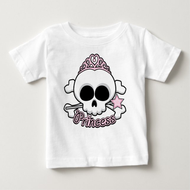 Camiseta Para Bebê Princesa Skull (Frente)