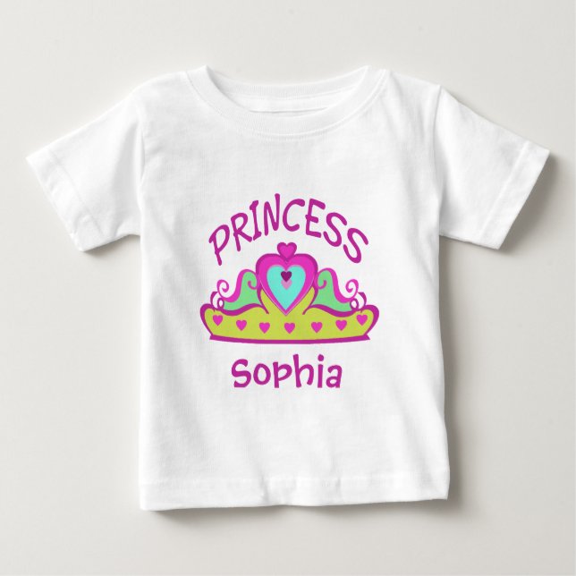 Camiseta Para Bebê Princesa, Sophia (Frente)