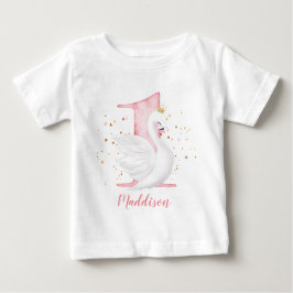 Camiseta Para Bebê Princesa Swan primeiro aniversario