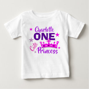 Camiseta Para Bebê Princesas primeiros aniversarios Bonitas Personali
