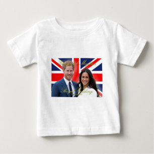 Camiseta Para Bebê Príncipe Harry e Meghan Markle Casamento Real