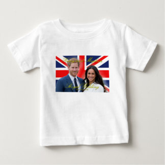Camiseta Para Bebê Príncipe Harry e Meghan Markle Casamento Real