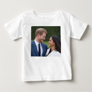 Camiseta Para Bebê Príncipe Harry e Meghan Markle Casamento Real