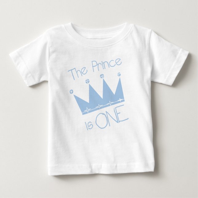 Camiseta Para Bebê Príncipe Primeiro Aniversário (Frente)