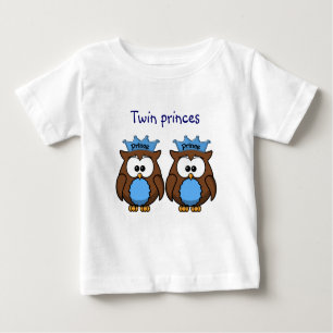 Camiseta Para Bebê príncipes gêmeos da coruja