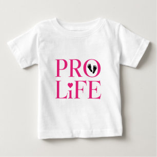 Camiseta Para Bebê Pró-Vida Rosa