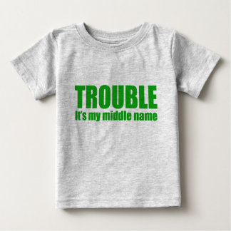 Camiseta Para Bebê Problema - é meu nome do meio (o verde)