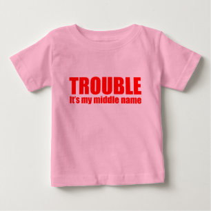 Camiseta Para Bebê Problema - é meu nome do meio (vermelho)