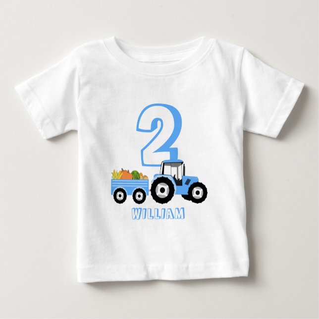 Camiseta Para Bebê Produção da Fazenda do Caminhão Azul Garoto de Ani (Frente)