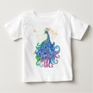 Camiseta Para Bebê Produtos calmos do pavão