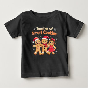 Camiseta Para Bebê Professor de Biscoitos Inteligentes Ensinando Ging