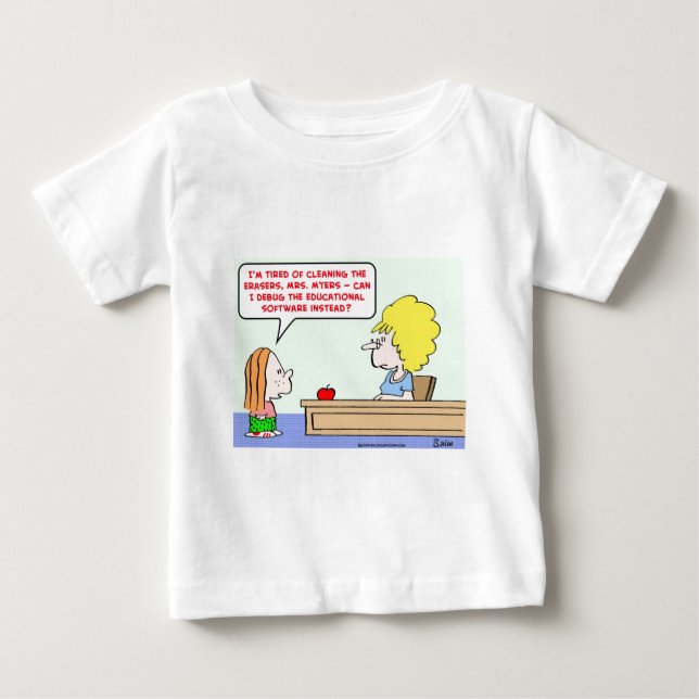 Camiseta Para Bebê professor de depuração de software (Frente)