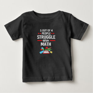 Camiseta Para Bebê Professor De Matemática 5 Em 4 Pessoas