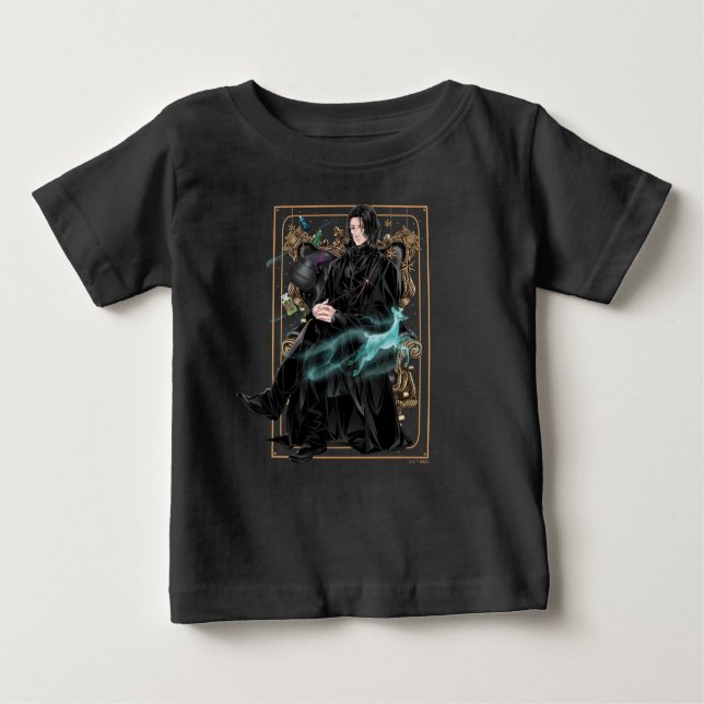 Camiseta Para Bebê Professor Severus Snape Sentado (Frente)