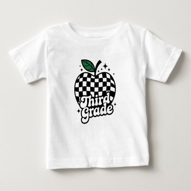 Camiseta Para Bebê Professora do 3º ano de volta à escola (Frente)