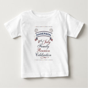 Camiseta Para Bebê Projeto de Reunião Patriótica de 4 de Julho