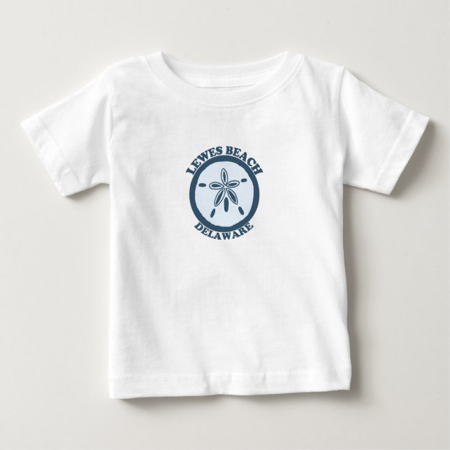 Camiseta Para Bebê Projeto do dólar areia" da praia de Lewes de " (Frente)
