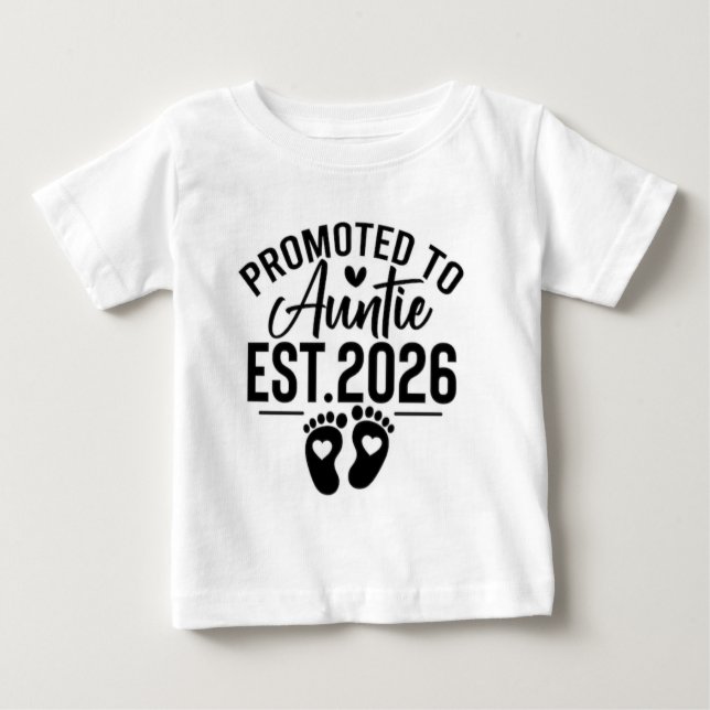 Camiseta Para Bebê Promoted To Big Sister Again 2026 Pregnancy Reveal (Frente)