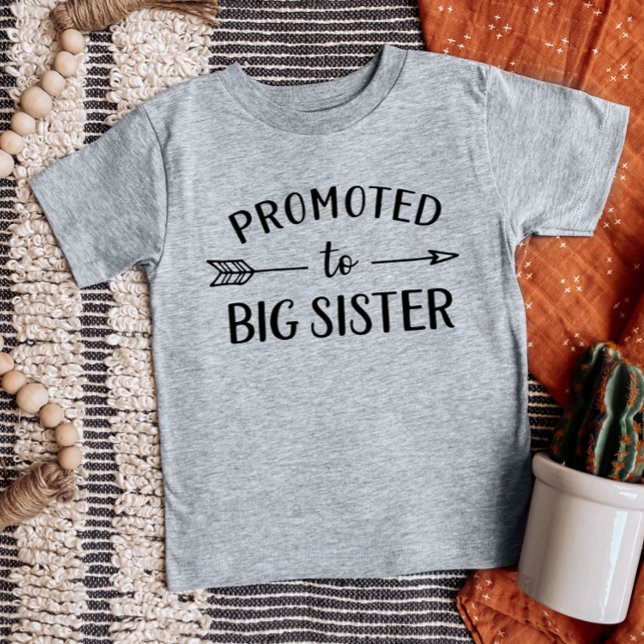 Camiseta Para Bebê Promovida a Comunicado de Nova Irmã Mais Velha (Criador carregado)