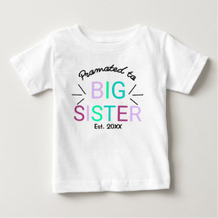 Camiseta Para Bebê Promovida a Irmã Mais Velha Est 2022