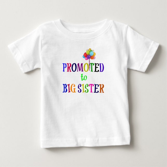 Camiseta Para Bebê Promovido à Irmã Grande (Frente)