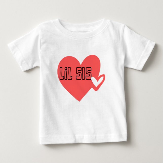 Camiseta Para Bebê Promovido à irmã Lil Matching Sibling Baby (Frente)