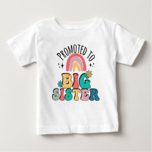 Camiseta Para Bebê Promovido a irmã mais velha, Boho Design para grav