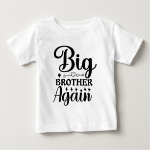 Camiseta Para Bebê Promovido a Irmão Mais Velho 2026 Dinossauro T-Rex