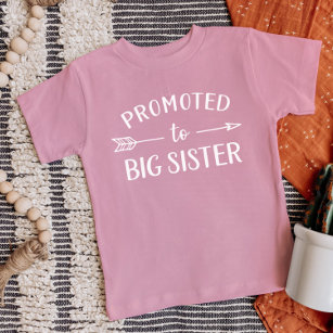 Camiseta Para Bebê Promovido ao Anúncio de Gravidez da Irmã Maior