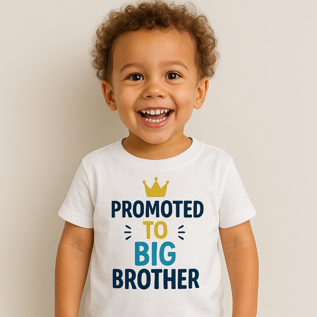 Camiseta Para Bebê Promovido ao Anúncio Irmão Cute Sibling (Criador carregado)