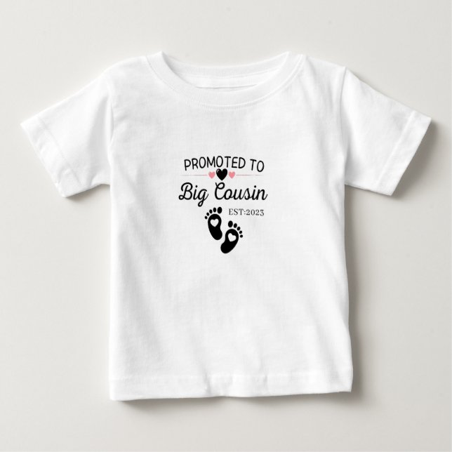 Camiseta Para Bebê Promovido Ao Grande Primo Est 2023 (Frente)