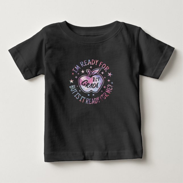 Camiseta Para Bebê Pronta para a Maçã de espiral de 1 rua (Frente)