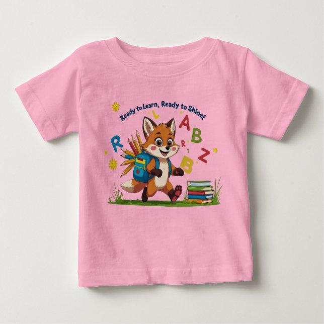 Camiseta Para Bebê "Pronto para Aprender, Prontos para Brilhar!" - Bo (Frente)