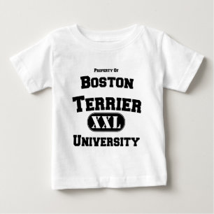 Camiseta Para Bebê Propriedade da Universidade de Boston Terrier