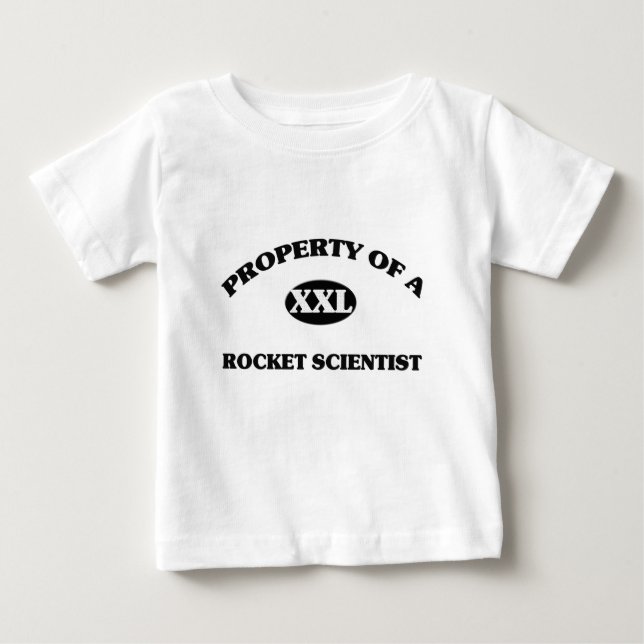 Camiseta Para Bebê Propriedade de um CIENTISTA de ROCKET (Frente)