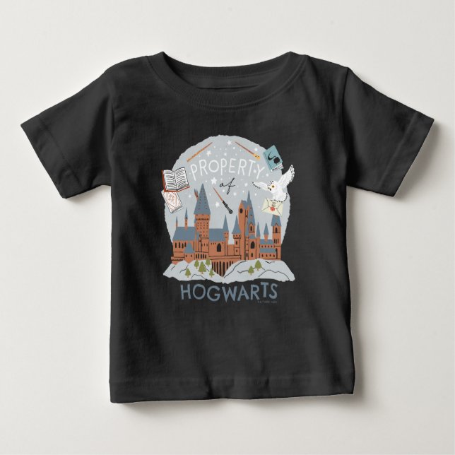 Camiseta Para Bebê Propriedade do Gráfico de Desenho da Hogwarts (Frente)