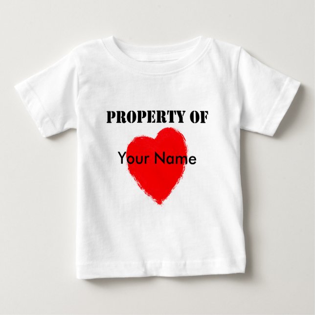 Camiseta Para Bebê Propriedade dos namorados de (Frente)