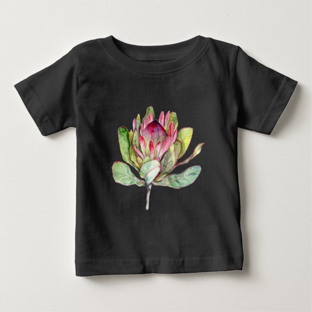 Camiseta Para Bebê Protea Flor (Frente)