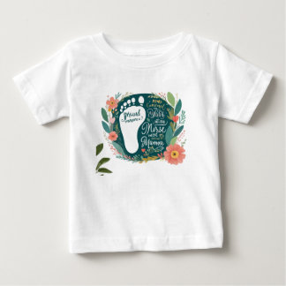 Camiseta Para Bebê Proud Nurse Mama – Floral Baby Footprint Design