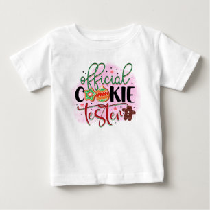 Camiseta Para Bebê Provador Oficial de Biscoitos de Natal