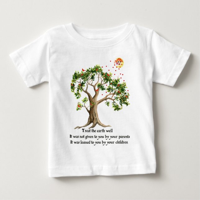 Camiseta Para Bebê Provérbio da natureza do Kenyan (Frente)