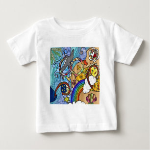 Camiseta Para Bebê Psicodélico Dos Anos 60 No Roupa Dos Presentes Da