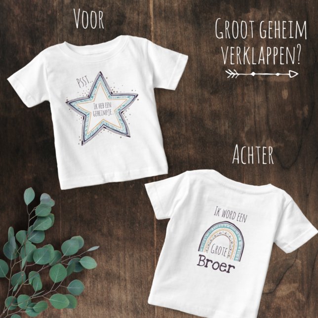Camiseta Para Bebê psst ik heb een geheimpje.. grote broer (Criador carregado)